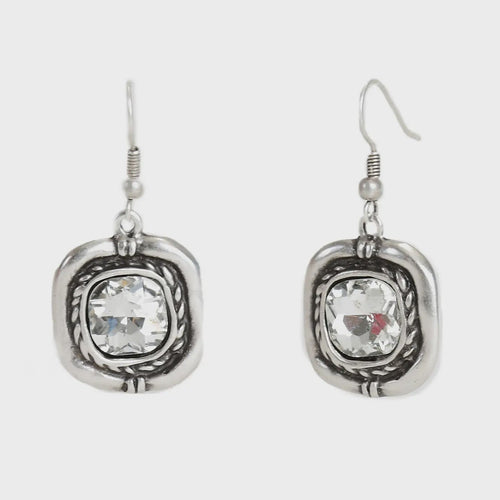 Handmade Pewter Crystal Earrings - Chandeliers Boutique ny