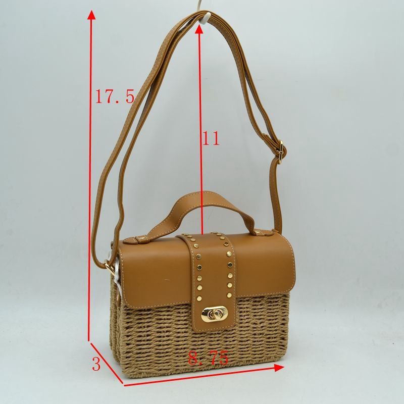 Handwoven Straw Handbag - Boho Artisan Crossbody - Chandeliers Boutique ny