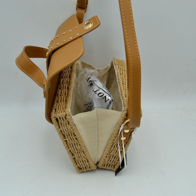 Handwoven Straw Handbag - Boho Artisan Crossbody - Chandeliers Boutique ny