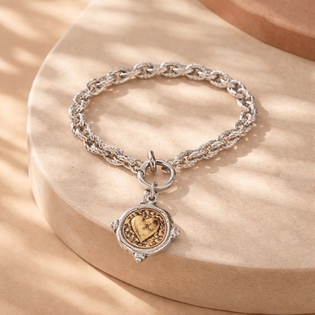 Heart Charm /rope bracelet - Chandeliers Boutique ny
