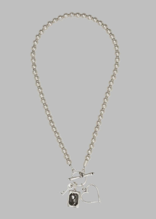 Heart & Key Pewter Necklace - Chandeliers Boutique ny