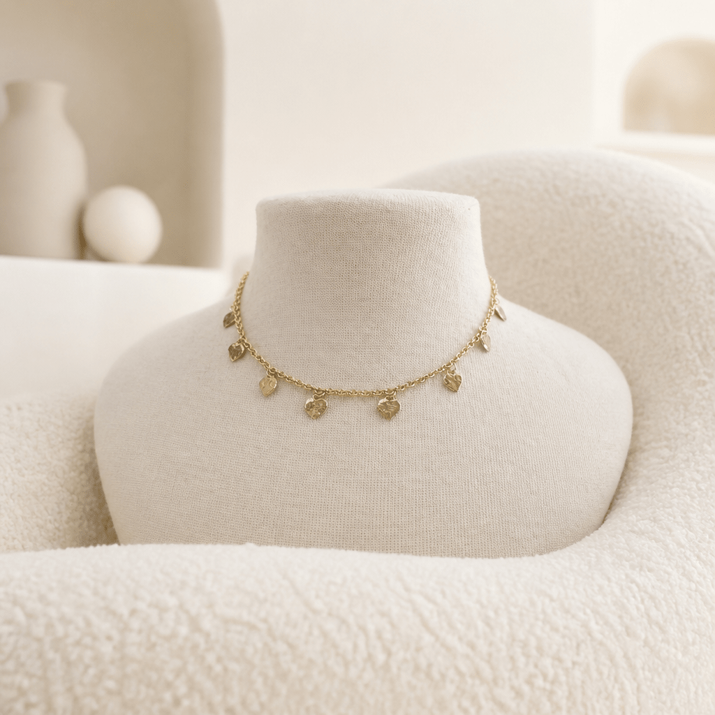 Heart Lineup Necklace - Chandeliers Boutique ny