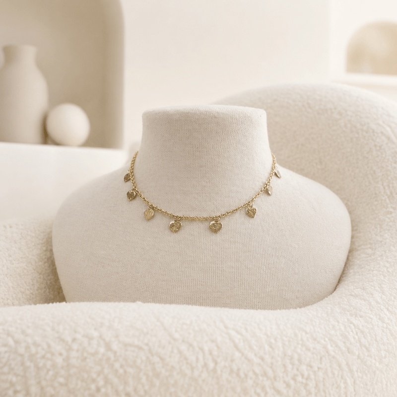 Heart Lineup Necklace - Chandeliers Boutique ny