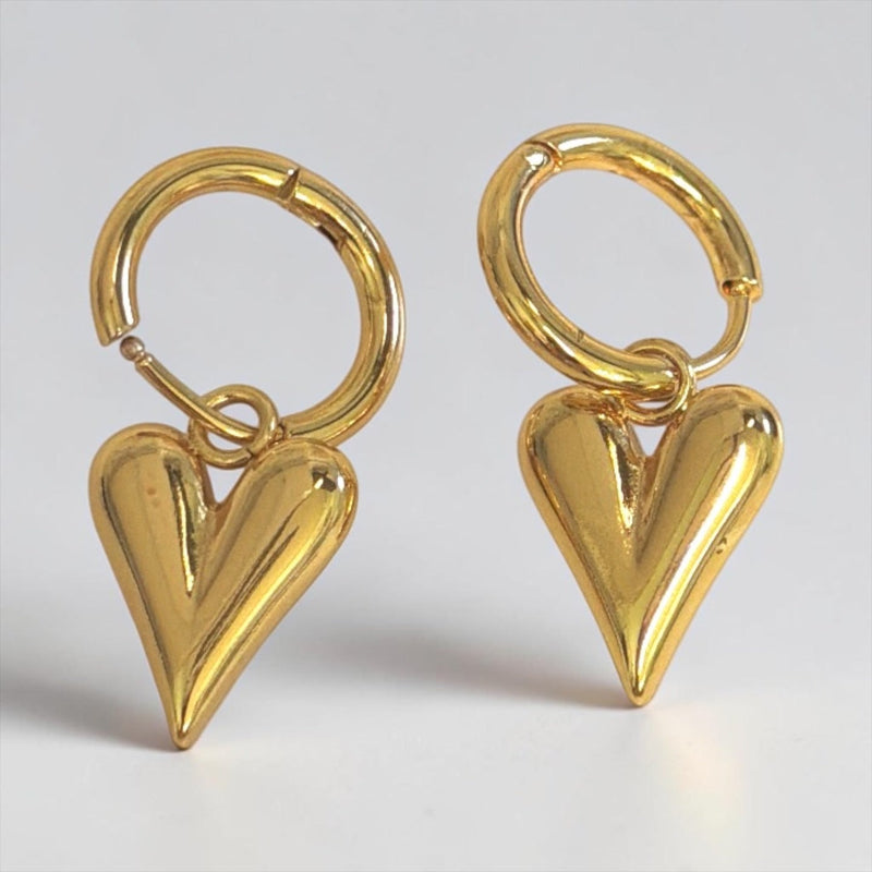 Heart On A Hoop Earring - Chandeliers Boutique ny
