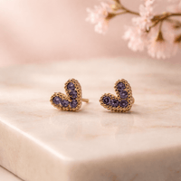 Heartshaped Crystal Earring - Chandeliers Boutique ny