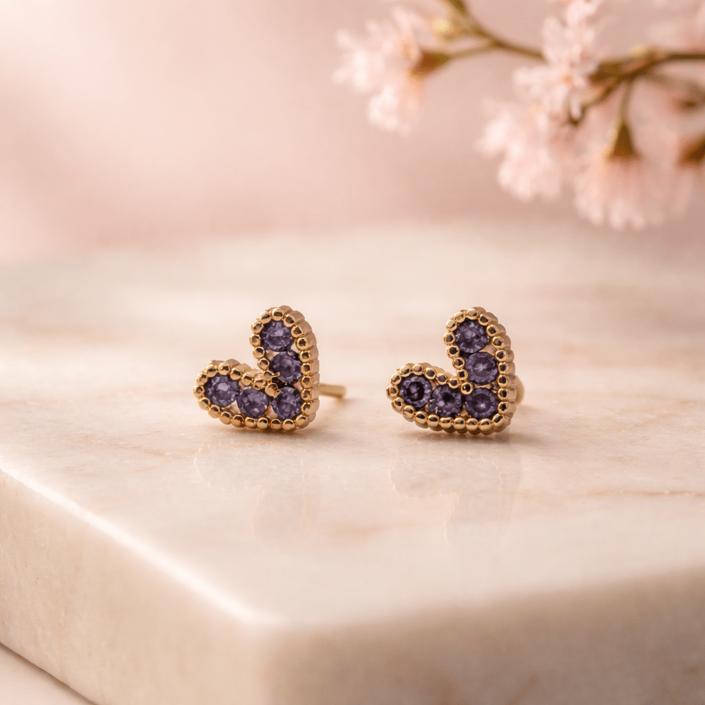 Heartshaped Crystal Earring - Chandeliers Boutique ny