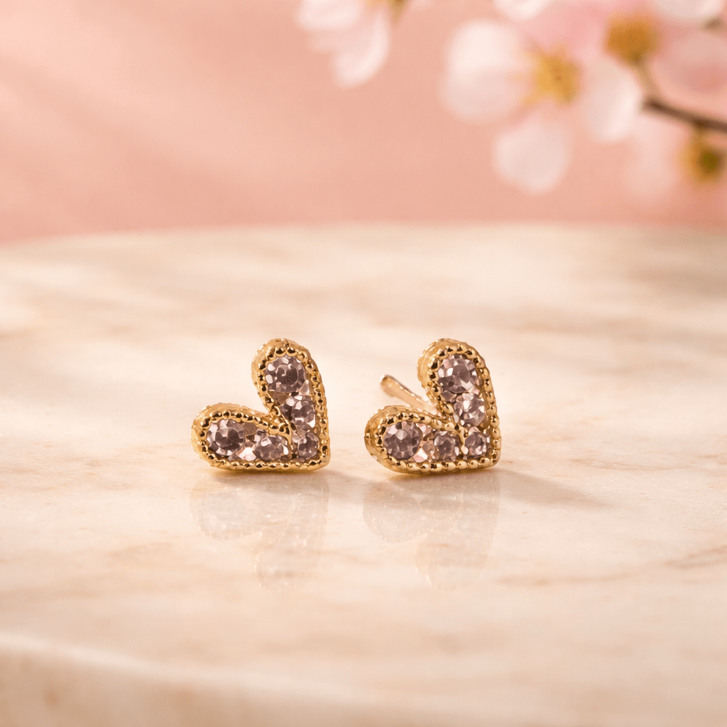 Heartshaped Crystal Earring - Chandeliers Boutique ny