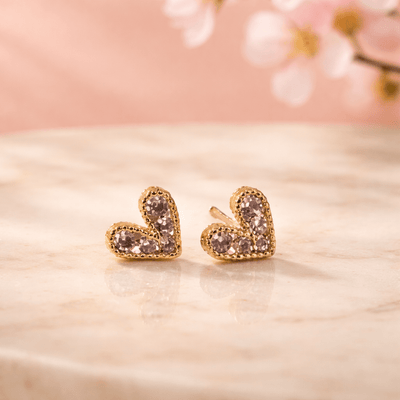 Heartshaped Crystal Earring - Chandeliers Boutique ny