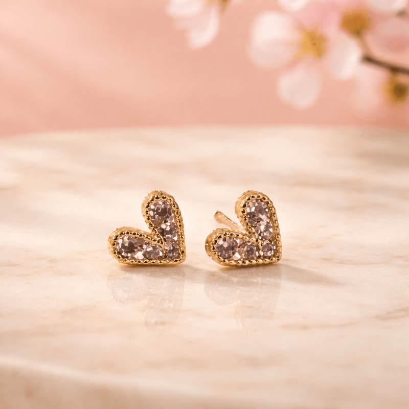 Heartshaped Crystal Earring - Chandeliers Boutique ny