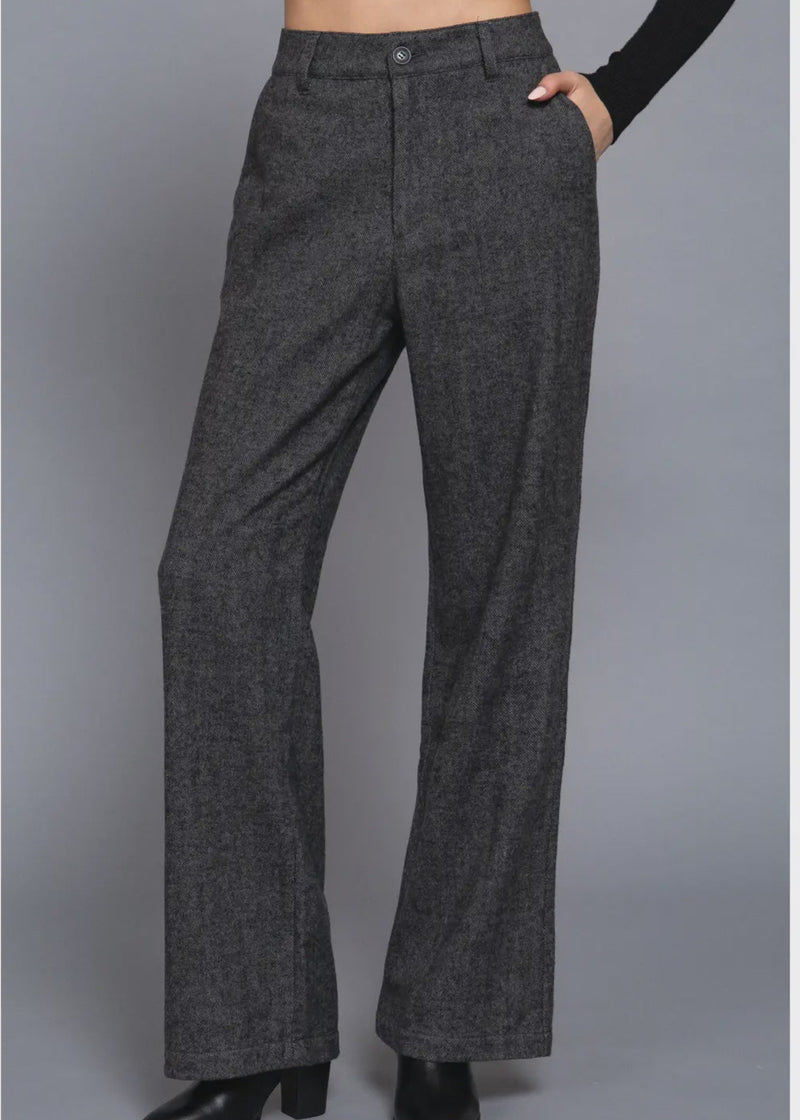 Herringbone Straight Fit Pants - Chandeliers Boutique ny