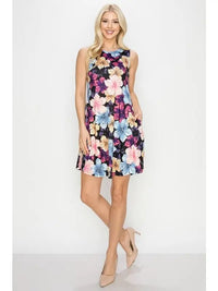 Hibiscus Sleeveless Dress - Chandeliers Boutique ny