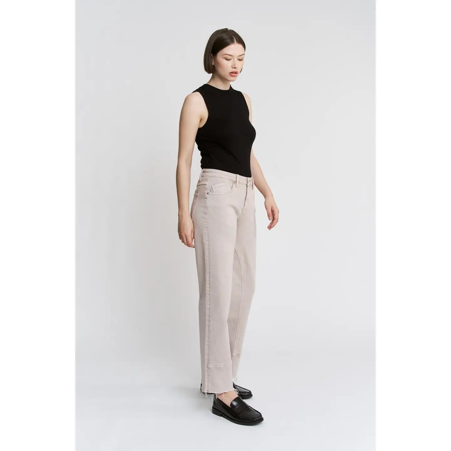 High Rise Ankle Straight Leg - Chandeliers Boutique ny