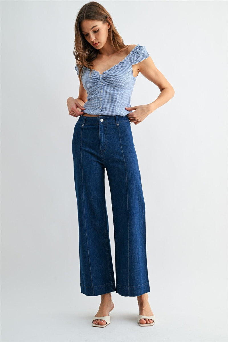 High Rise Wide Leg Ankle - Chandeliers Boutique ny