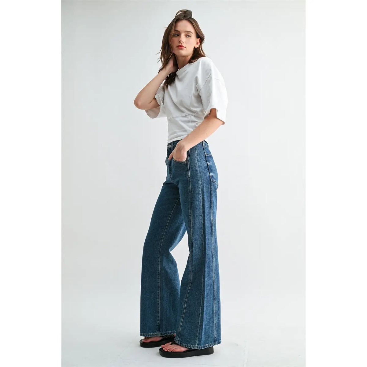 High Rise Wide Leg Side Panel - Chandeliers Boutique ny