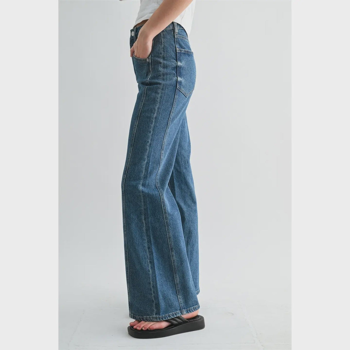 High Rise Wide Leg Side Panel - Chandeliers Boutique ny