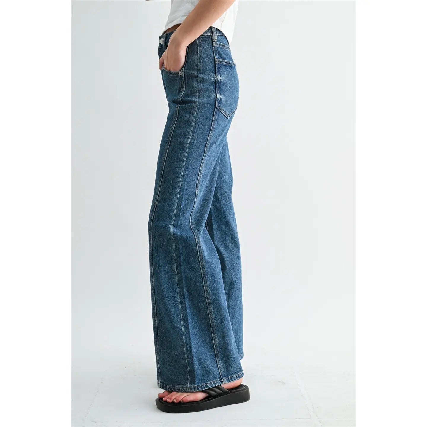 High Rise Wide Leg Side Panel - Chandeliers Boutique ny