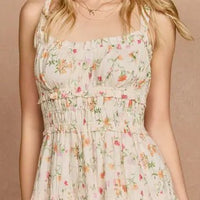 Honey Butter Shirred Midi Dress - Chandeliers Boutique ny