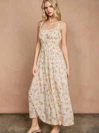 Honey Butter Shirred Midi Dress - Chandeliers Boutique ny