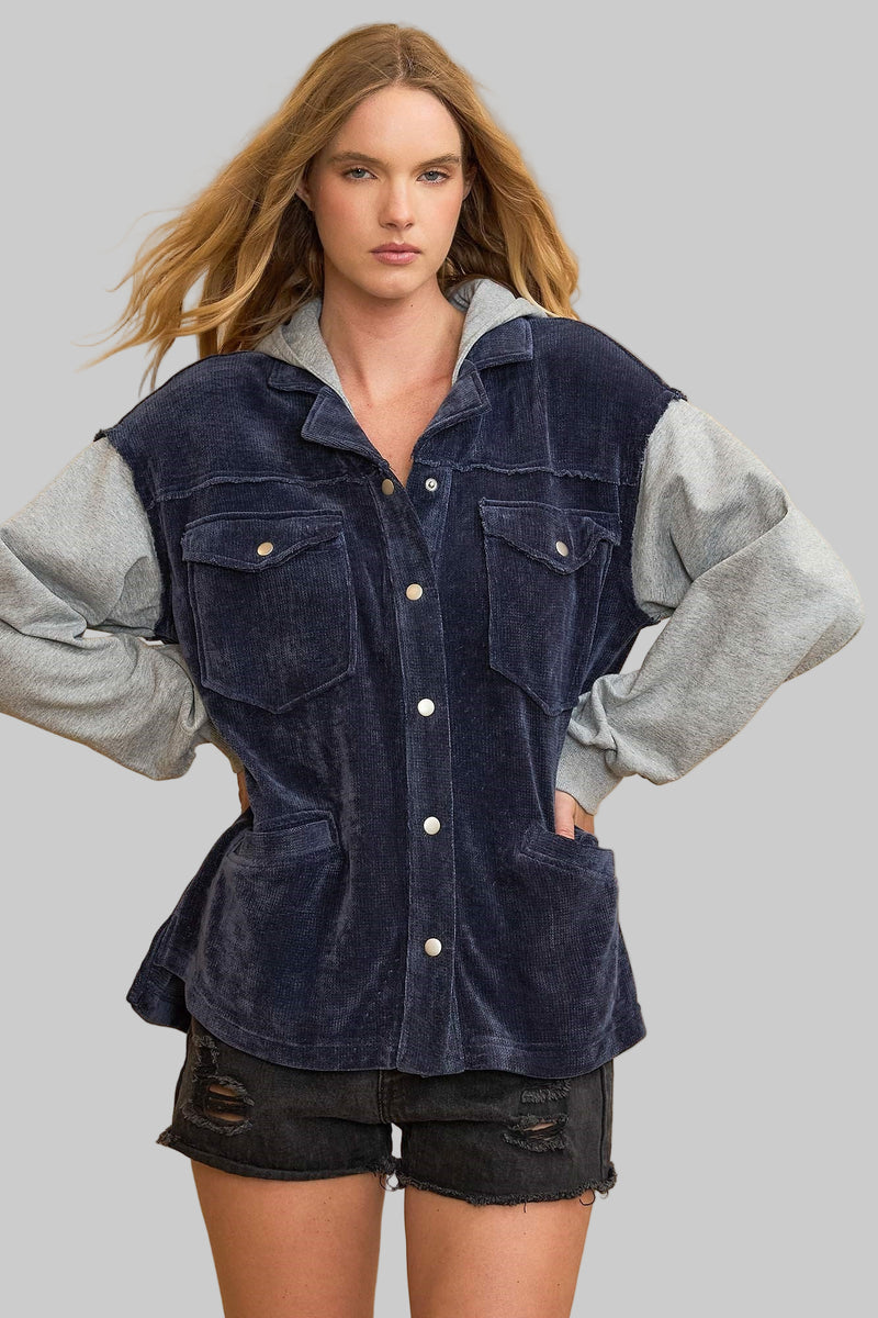 Hooded Chenille Jacket - Chandeliers Boutique ny