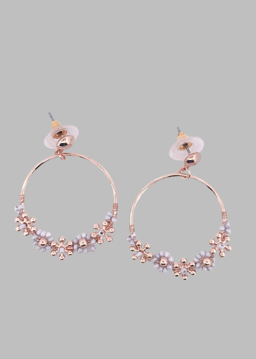 Hoops W Sweet Flowers - Chandeliers Boutique ny