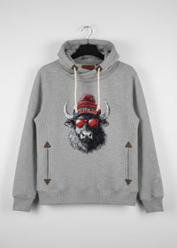 HT Buffalo w/Hat Cowl Neck Sweatshirt - Chandeliers Boutique ny