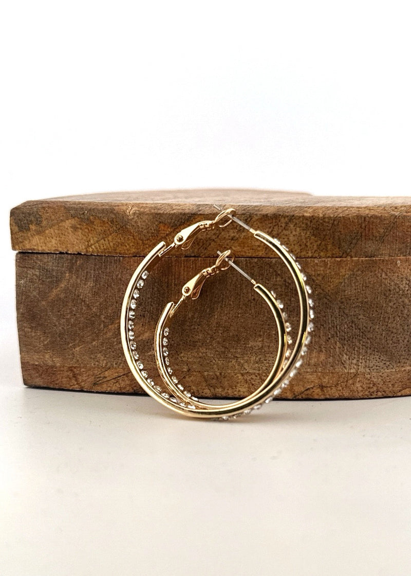 Inside Outside CZ Hoop Sm. - Chandeliers Boutique ny