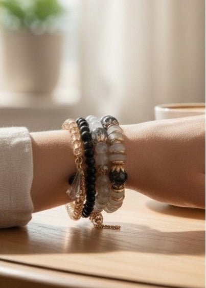 Izzy 4 layer Stretch Bracelet - Chandeliers Boutique ny