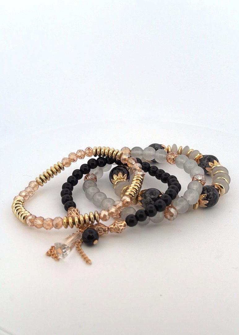 Izzy 4 layer Stretch Bracelet - Chandeliers Boutique ny