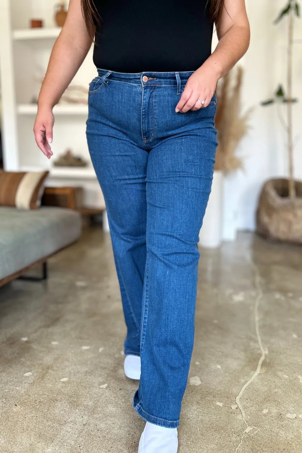 Judy Blue Full Size High Rise Straight Jeans - Chandeliers Boutique ny