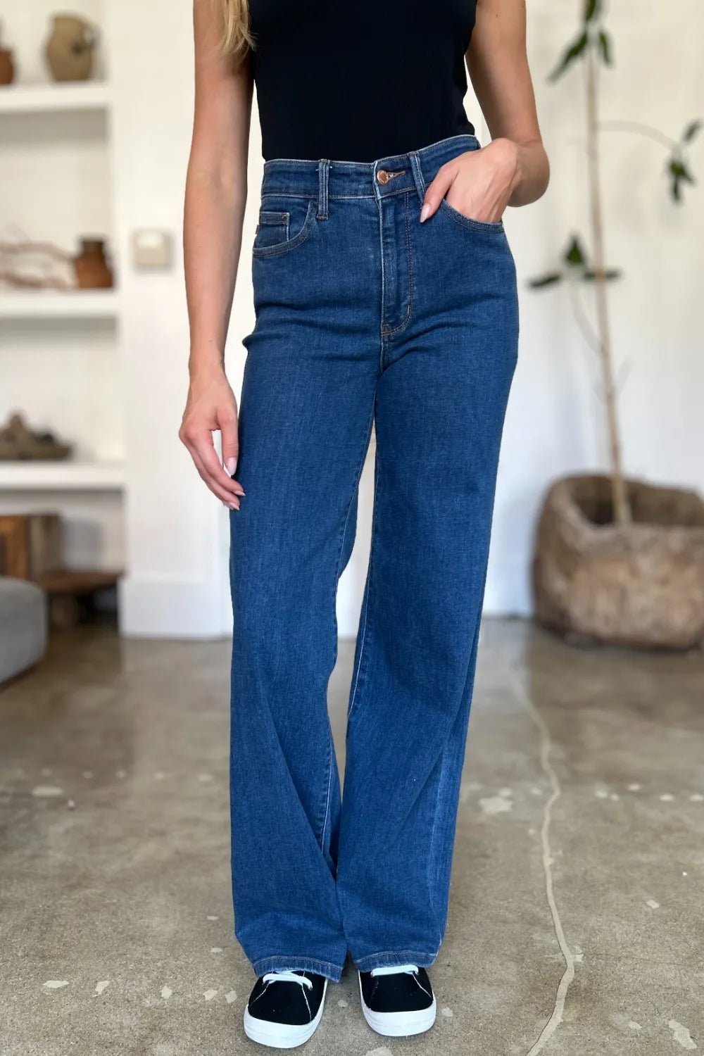 Judy Blue Full Size High Rise Straight Jeans - Chandeliers Boutique ny