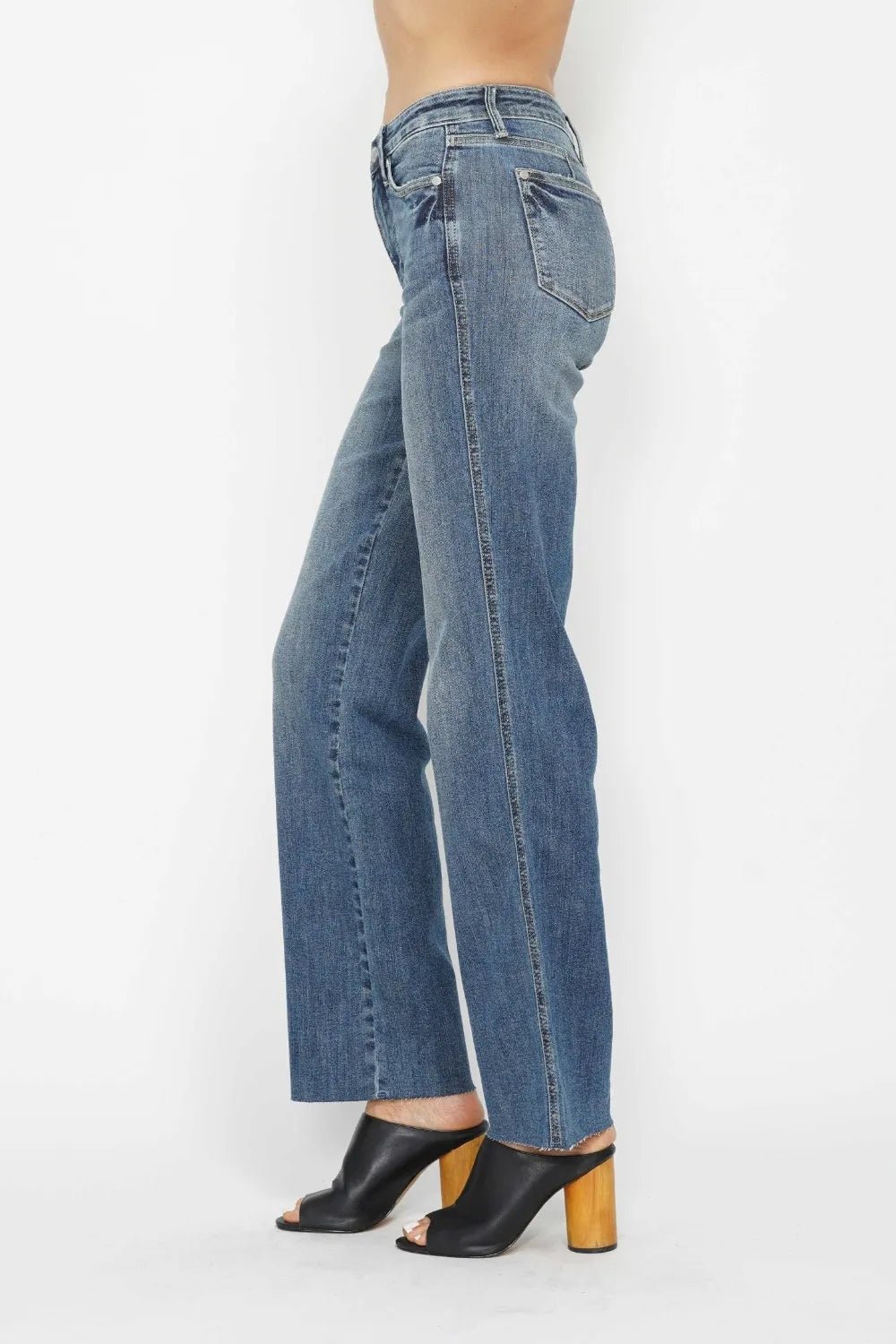 Judy Blue Full Size Tummy Control Straight Jeans - Chandeliers Boutique ny