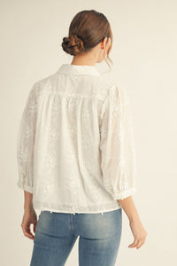 Julie Embroidered Blouse - Chandeliers Boutique ny