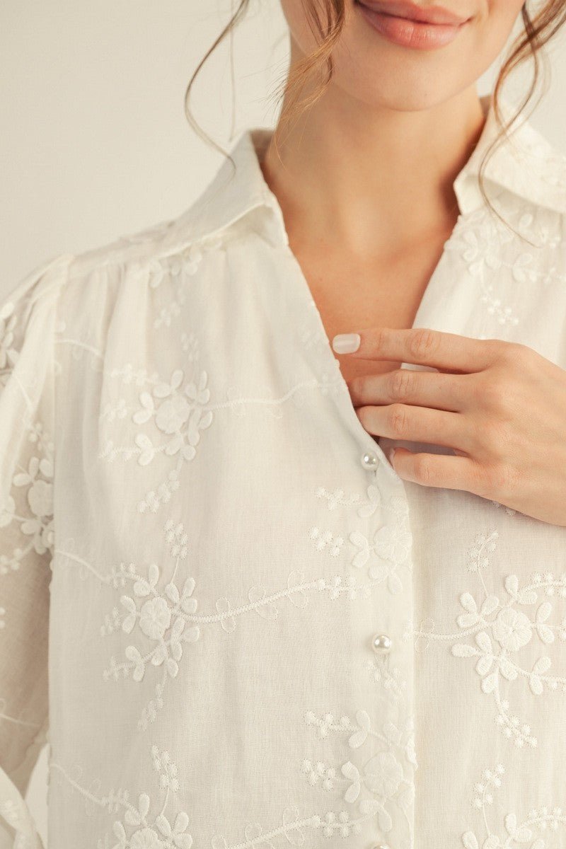 Julie Embroidered Blouse - Chandeliers Boutique ny