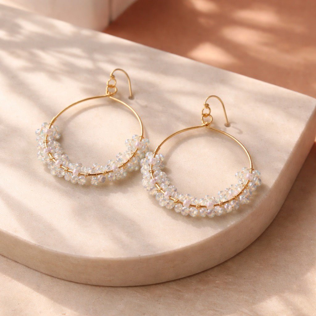 Juliette Flower Earrings - Chandeliers Boutique ny