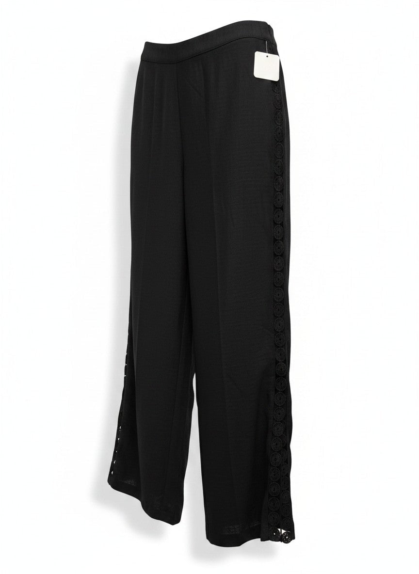 Lace Trim Detail Pant - Chandeliers Boutique ny