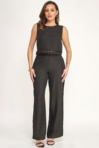 Lace Trim Detail Top - Chandeliers Boutique ny