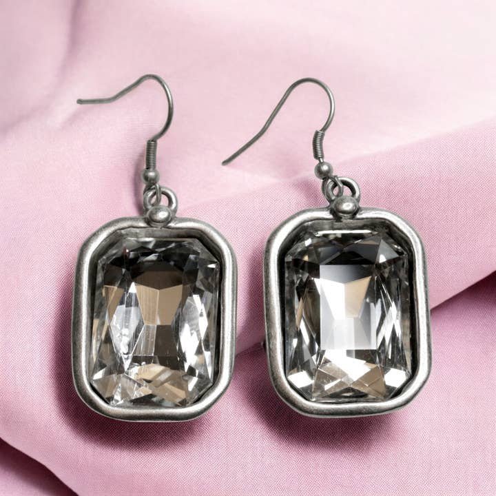 Large Pewter Earrings - Chandeliers Boutique ny