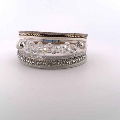 Layered Magnetic with Crystals Bracelet - Chandeliers Boutique ny