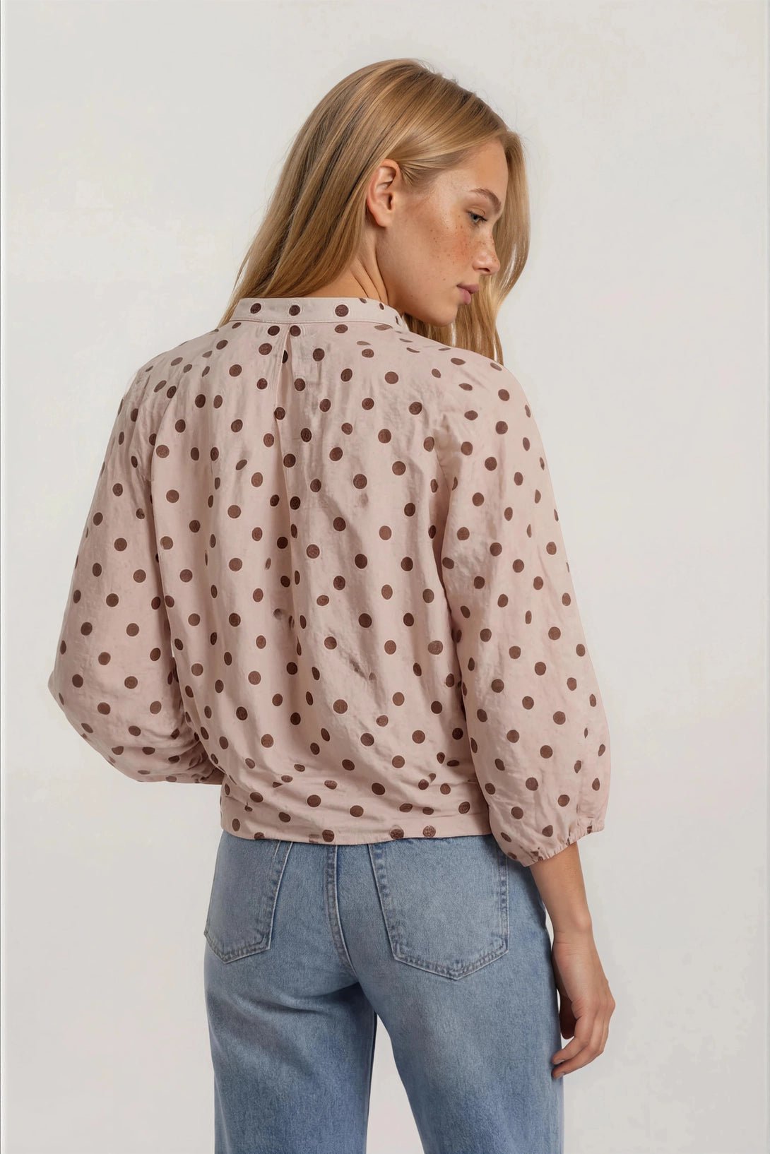Leann Self Tie Blouse - Chandeliers Boutique ny