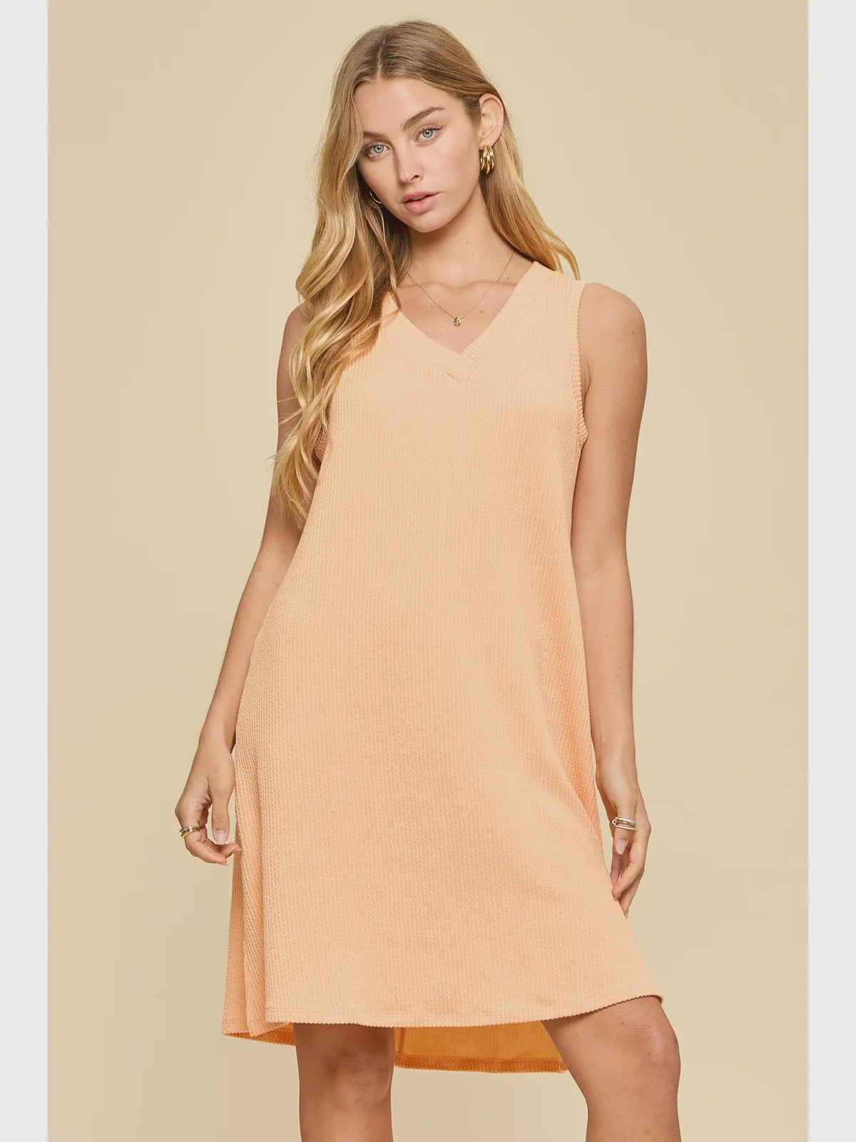 Lightweight V - Neck Tank Dress - Chandeliers Boutique ny