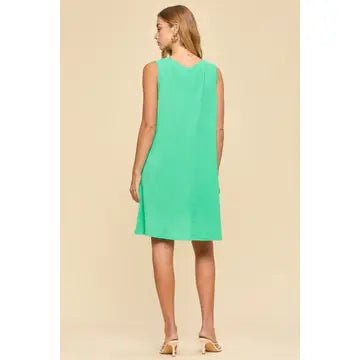 Lightweight V - Neck Tank Dress - Chandeliers Boutique ny