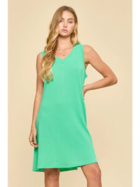 Lightweight V - Neck Tank Dress - Chandeliers Boutique ny