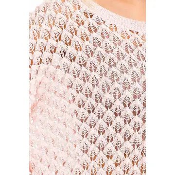 Long Sleeve V - Neck Knit Pullover Top - Chandeliers Boutique ny