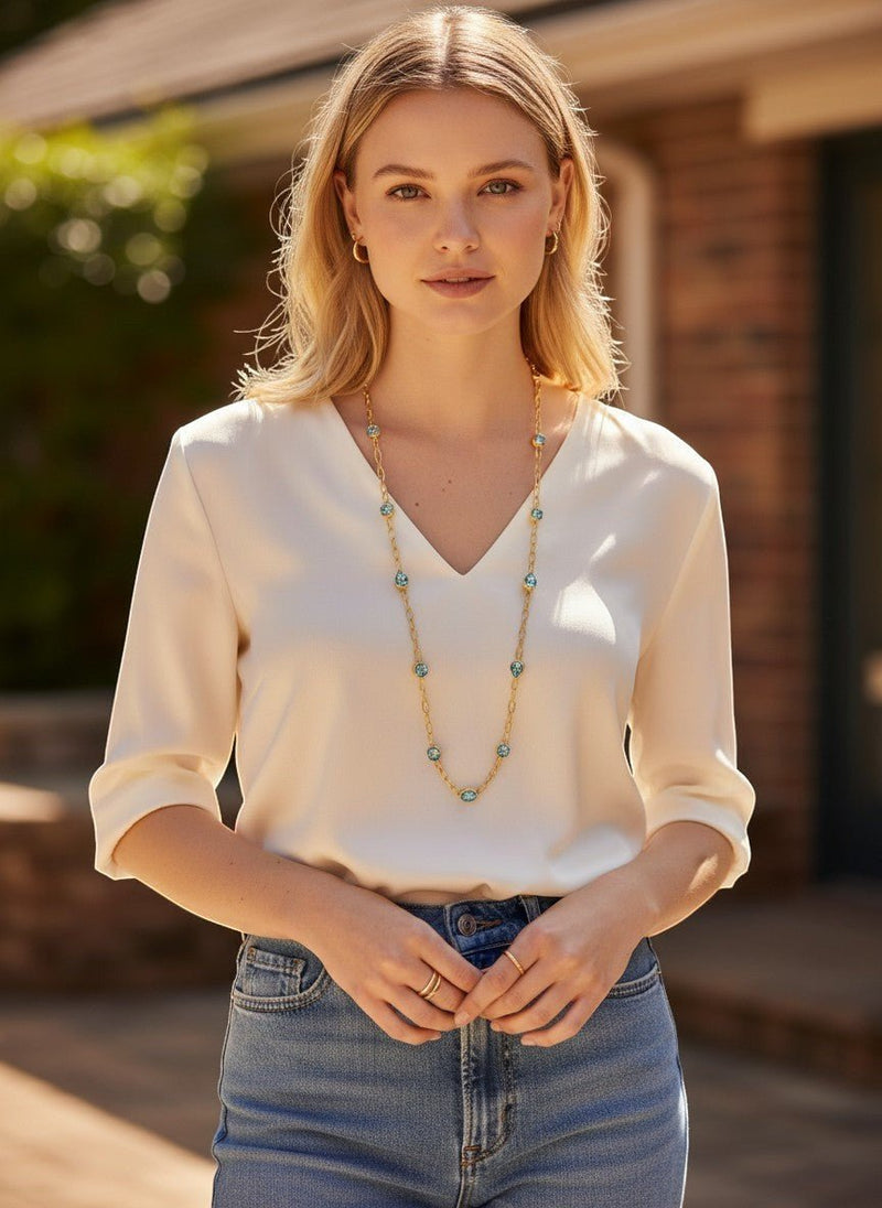 Long Smokey Mountain Necklace - Chandeliers Boutique ny