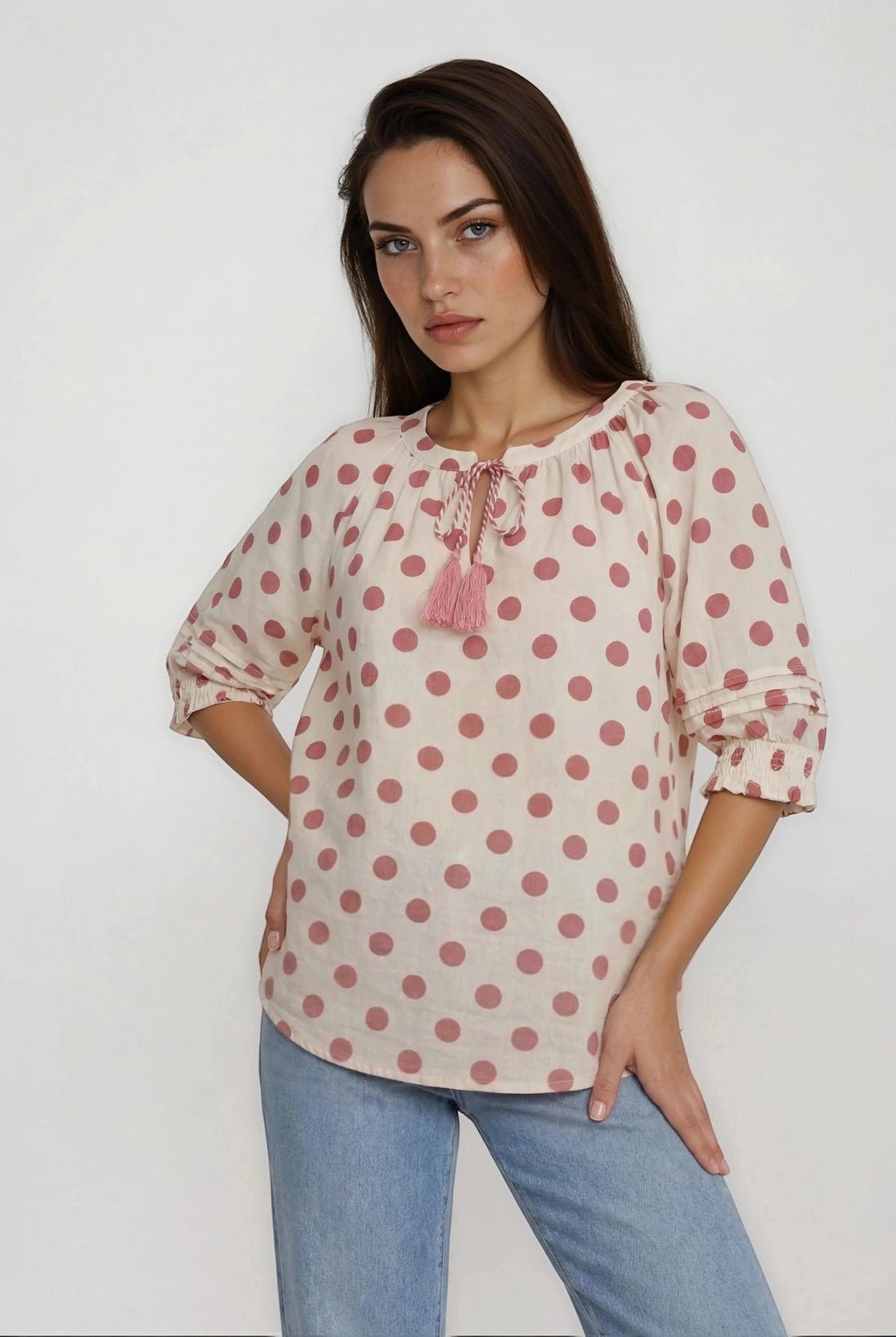 Love Me Dot Blouse - Chandeliers Boutique ny