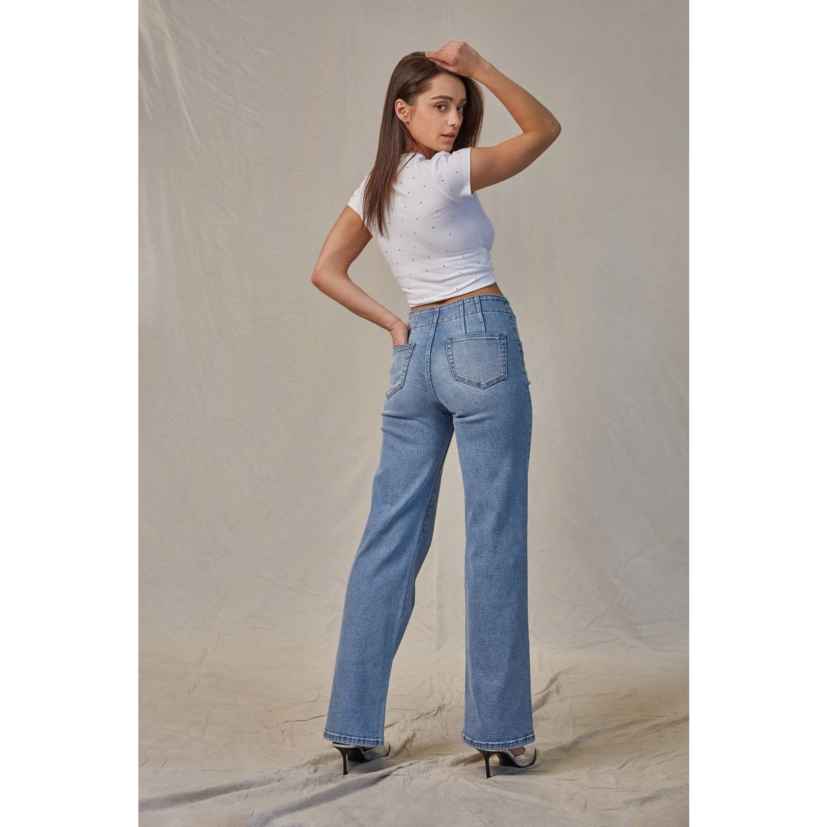 Lt Wash High - Rise Wide Leg - Chandeliers Boutique ny