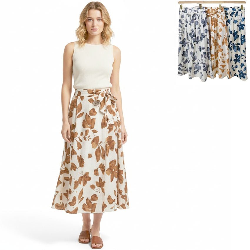 Midi Skirt With Tie - Chandeliers Boutique ny