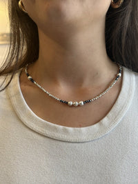 Midnight Blue and Silver Necklace - Chandeliers Boutique ny