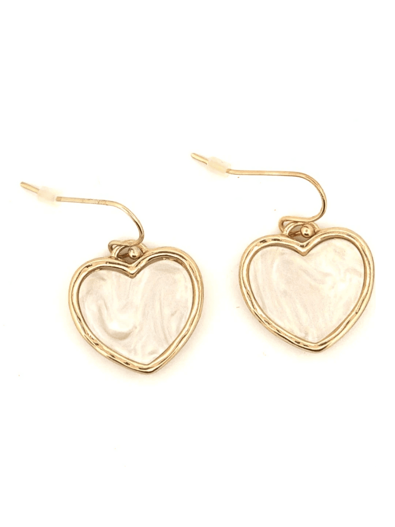 MOP Heart Earrings - Chandeliers Boutique ny