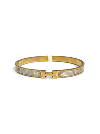 Mother of Pearl Inlay Bangle Bracelet - Chandeliers Boutique ny